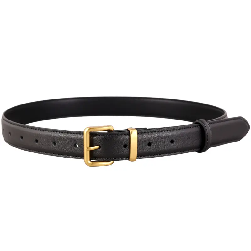Maroon Genuine Leather Belt with Gold Buckle - Image 22