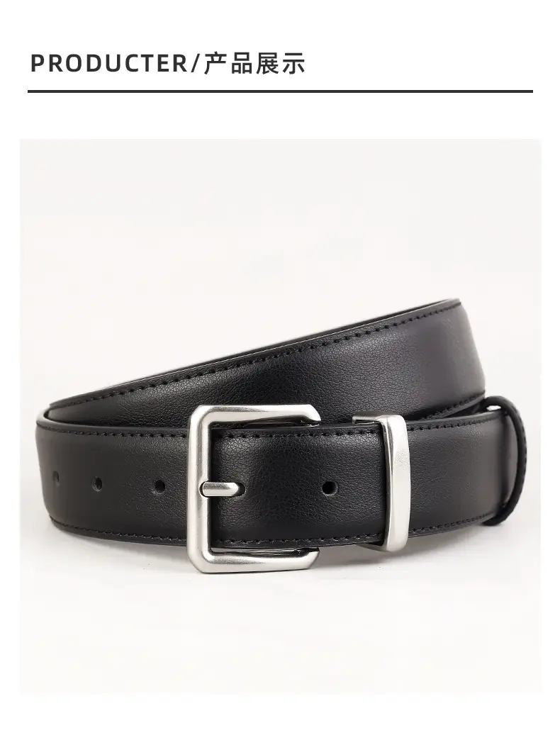 Maroon Genuine Leather Belt with Gold Buckle — feature 30