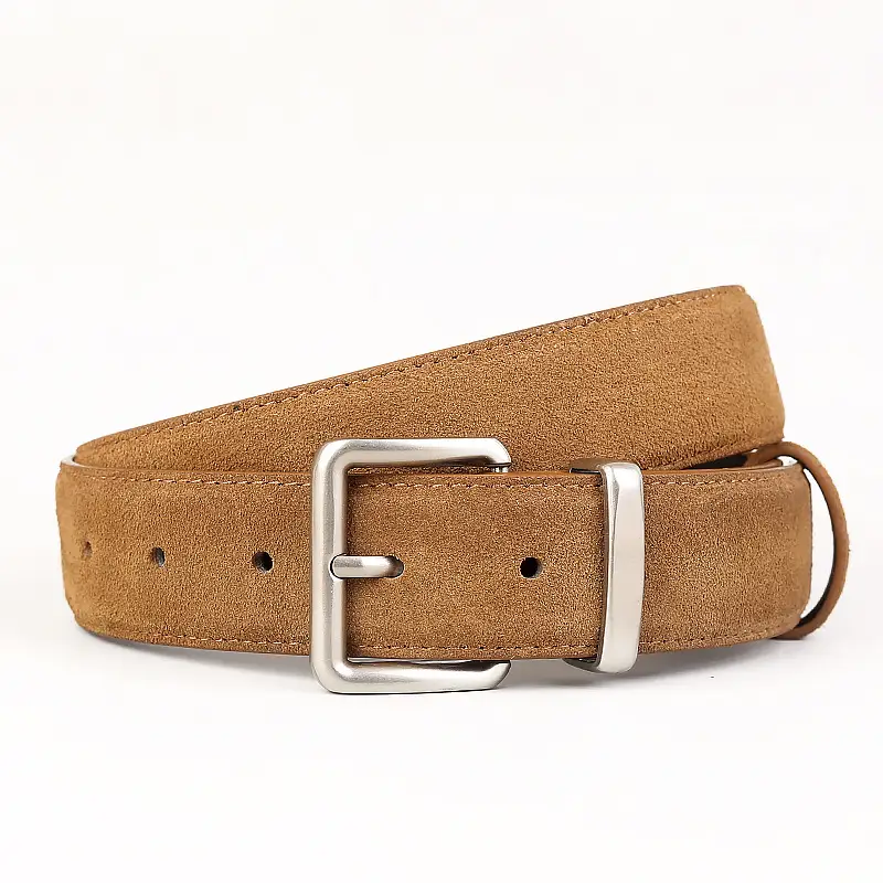 Maroon Genuine Leather Belt with Gold Buckle - Image 16