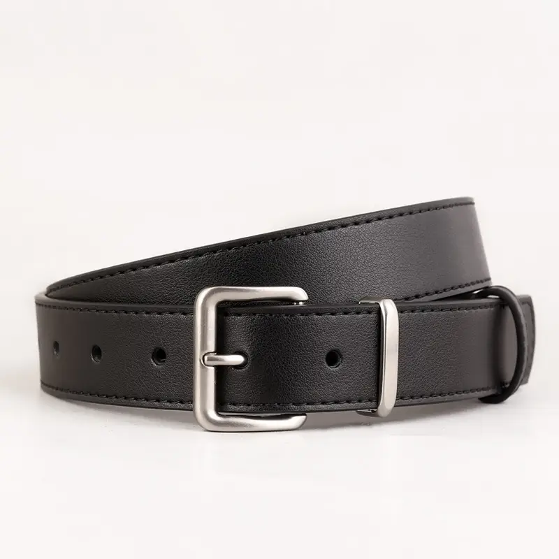 Maroon Genuine Leather Belt with Gold Buckle - Image 4