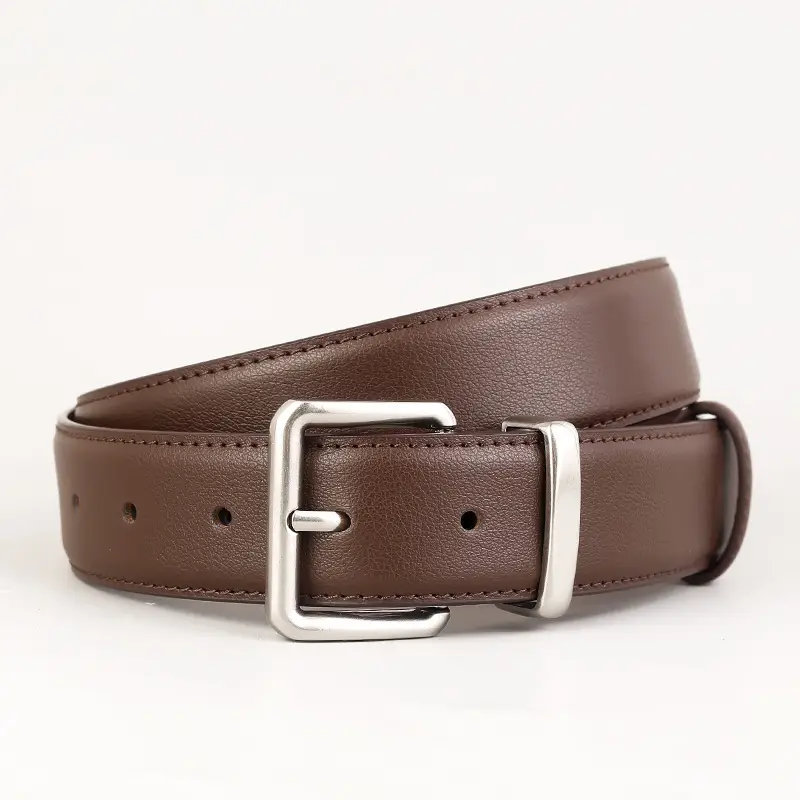 Maroon Genuine Leather Belt with Gold Buckle - Image 9