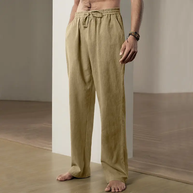 Men's Green Straight Pants Casual Spring Autumn Wear - Image 6