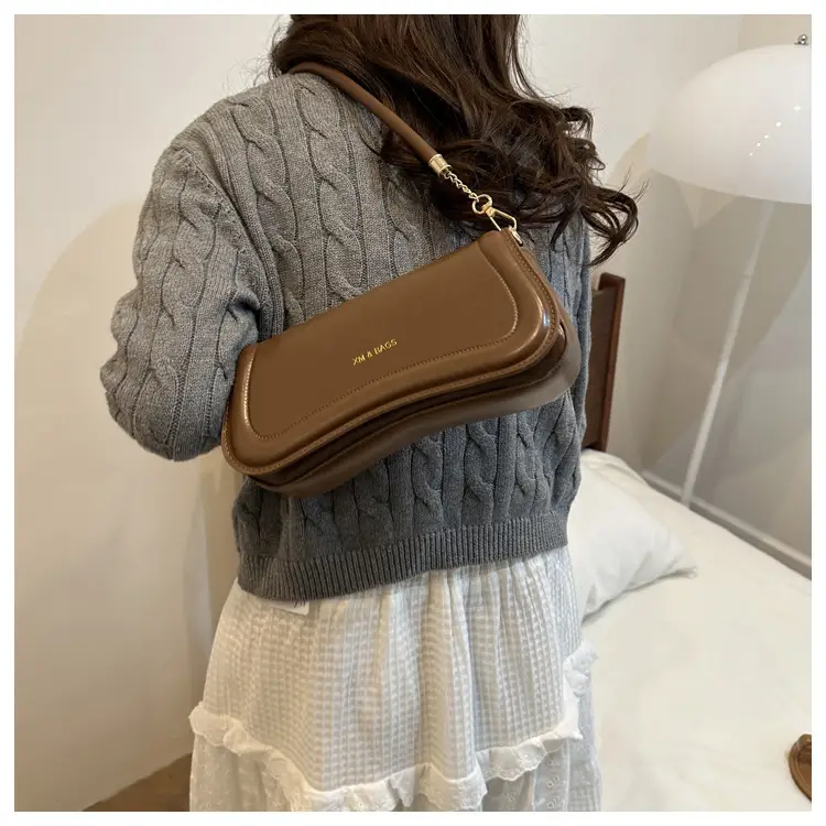 Light Brown Textuous Shoulder Bag for Women Winter New Fashion — feature 15