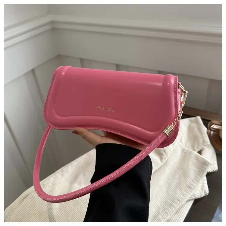 Light Brown Textuous Shoulder Bag for Women Winter New Fashion - Image 3