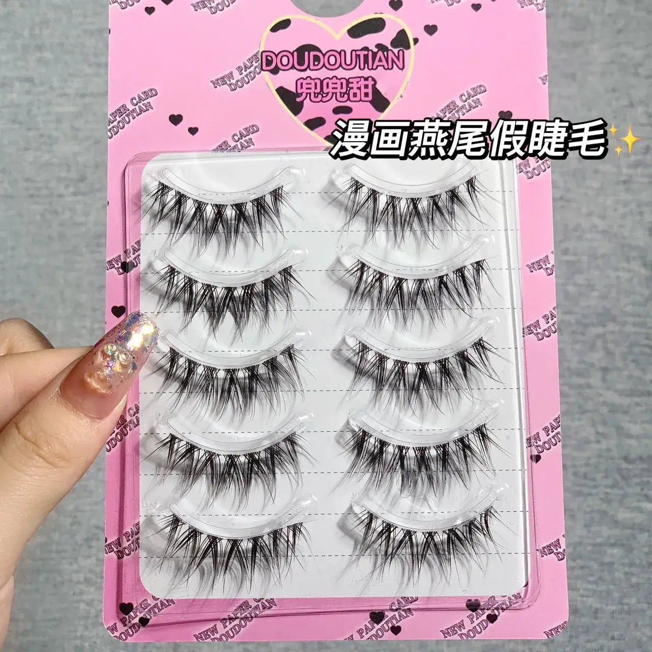 False Eyelashes for Women with Transparent Stems