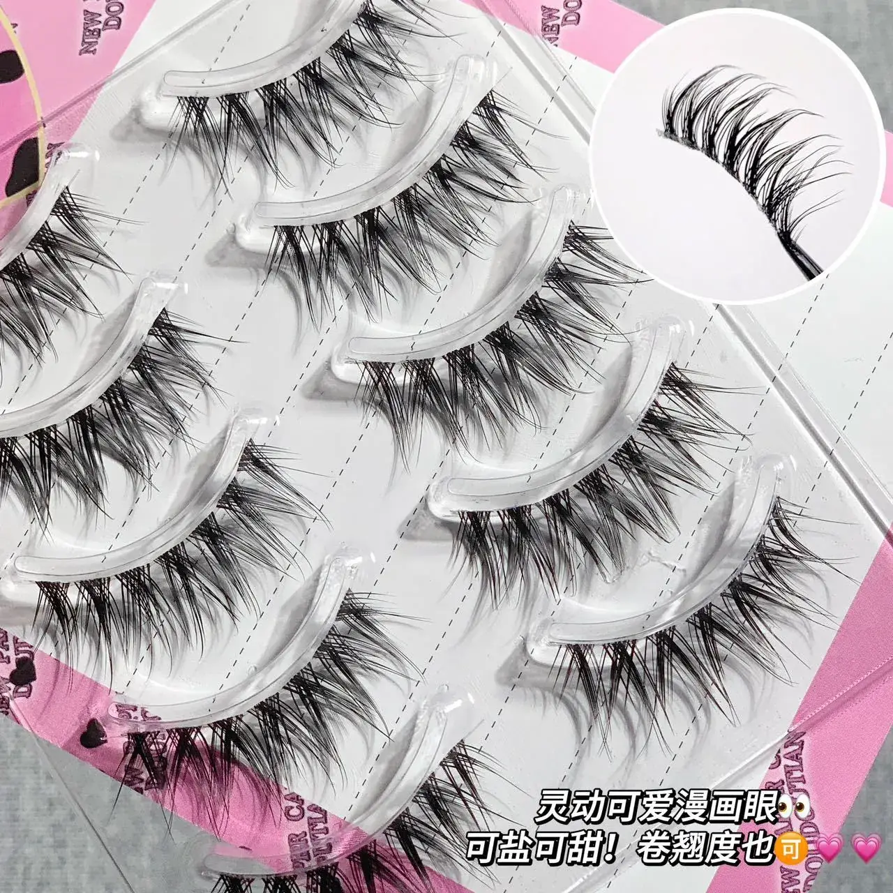False Eyelashes for Women with Transparent Stems