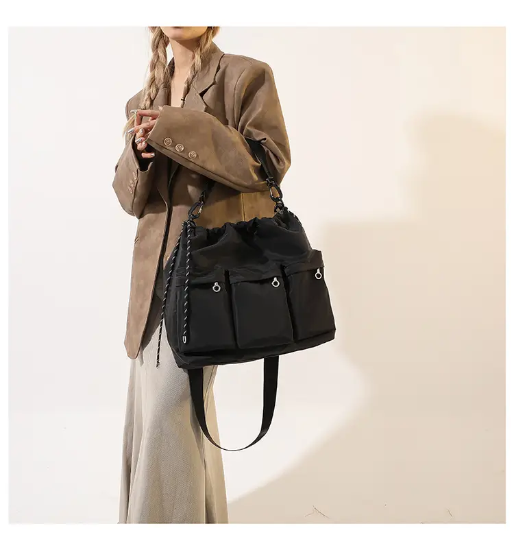 Olive Green Drawstring Tote Bag for Women 2023 Winter — feature 13
