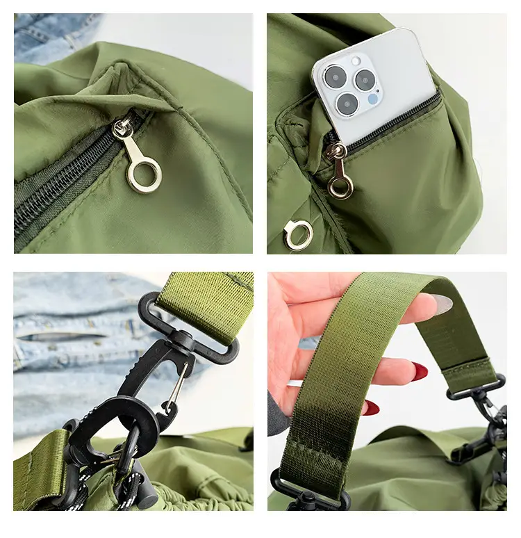 Olive Green Drawstring Tote Bag for Women 2023 Winter — feature 9