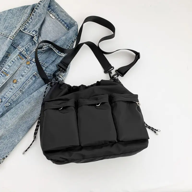 Olive Green Drawstring Tote Bag for Women 2023 Winter - Image 2