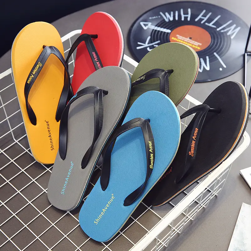 Flip flops men's summer student fashion trendy flip-flops men's outdoor personalized casual non-slip beach shoes
