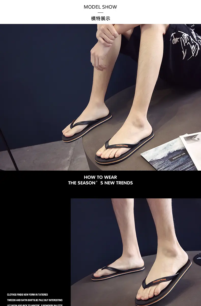 Flip flops men's summer student fashion trendy flip-flops men's outdoor personalized casual non-slip beach shoes — feature 12