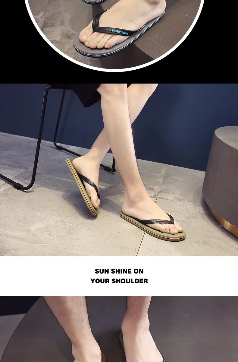 Flip flops men's summer student fashion trendy flip-flops men's outdoor personalized casual non-slip beach shoes — feature 16