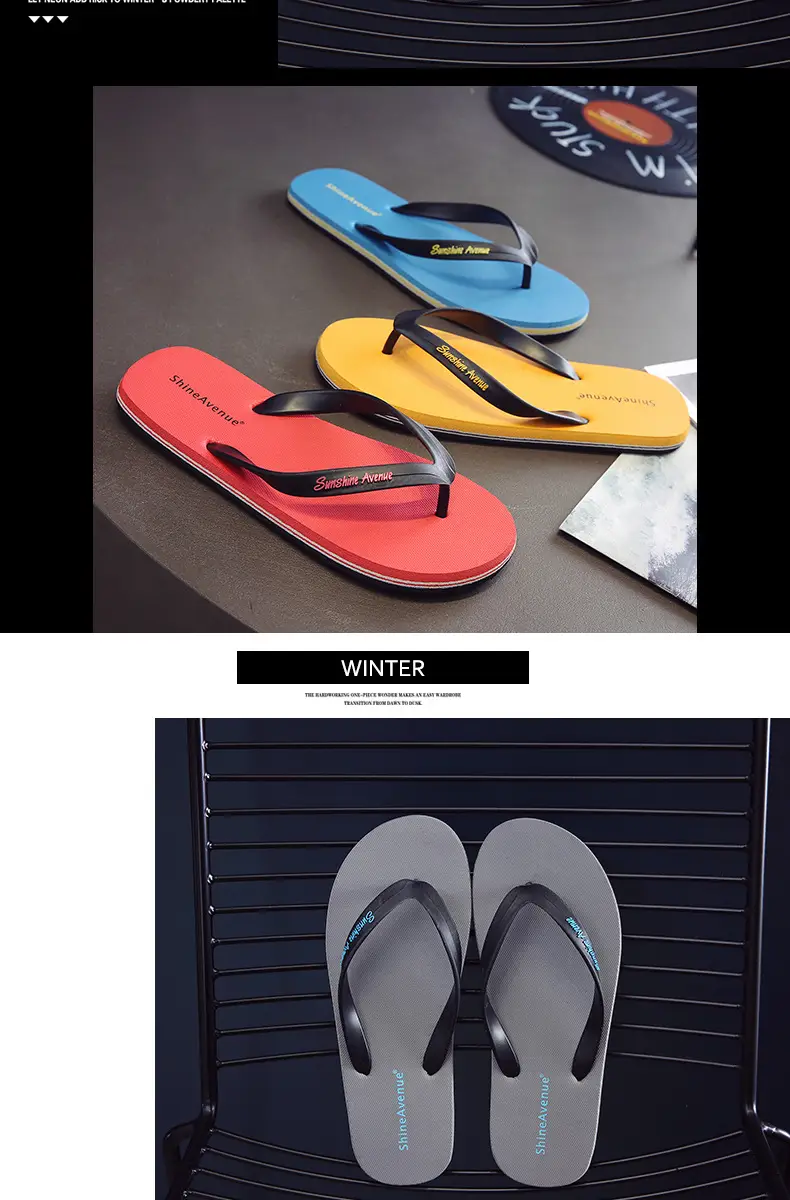 Flip flops men's summer student fashion trendy flip-flops men's outdoor personalized casual non-slip beach shoes — feature 7