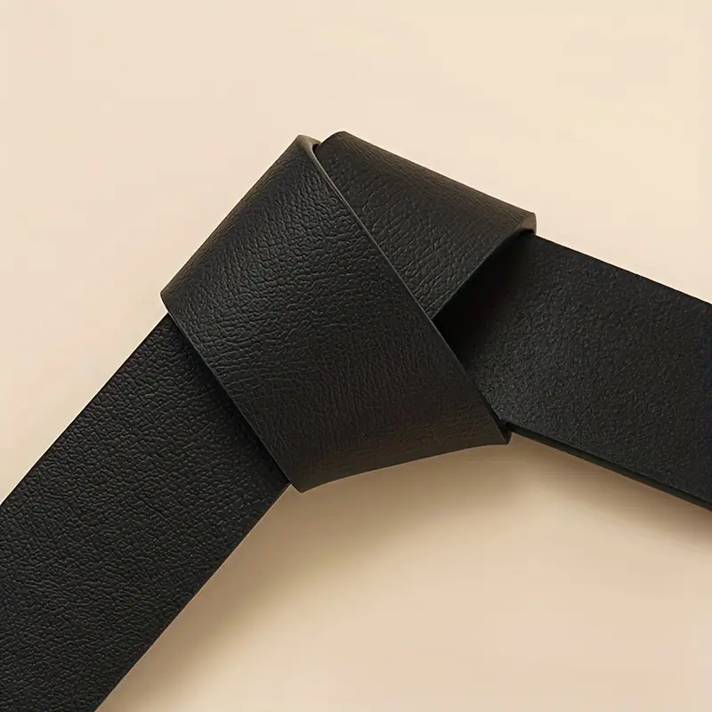 New Men's Black Leather Belt Cowhide All-Match — feature 8