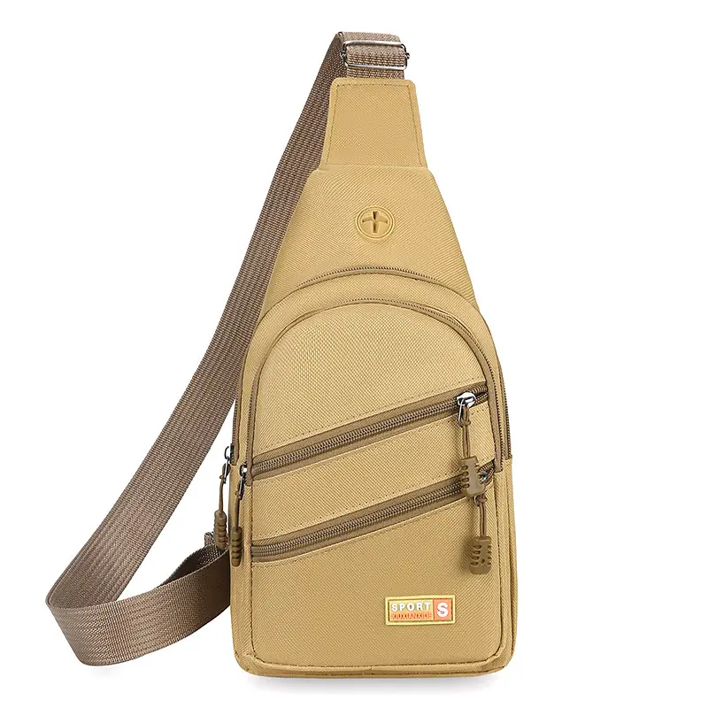 Men's Tan Crossbody Bag with Water Bottle - Image 3
