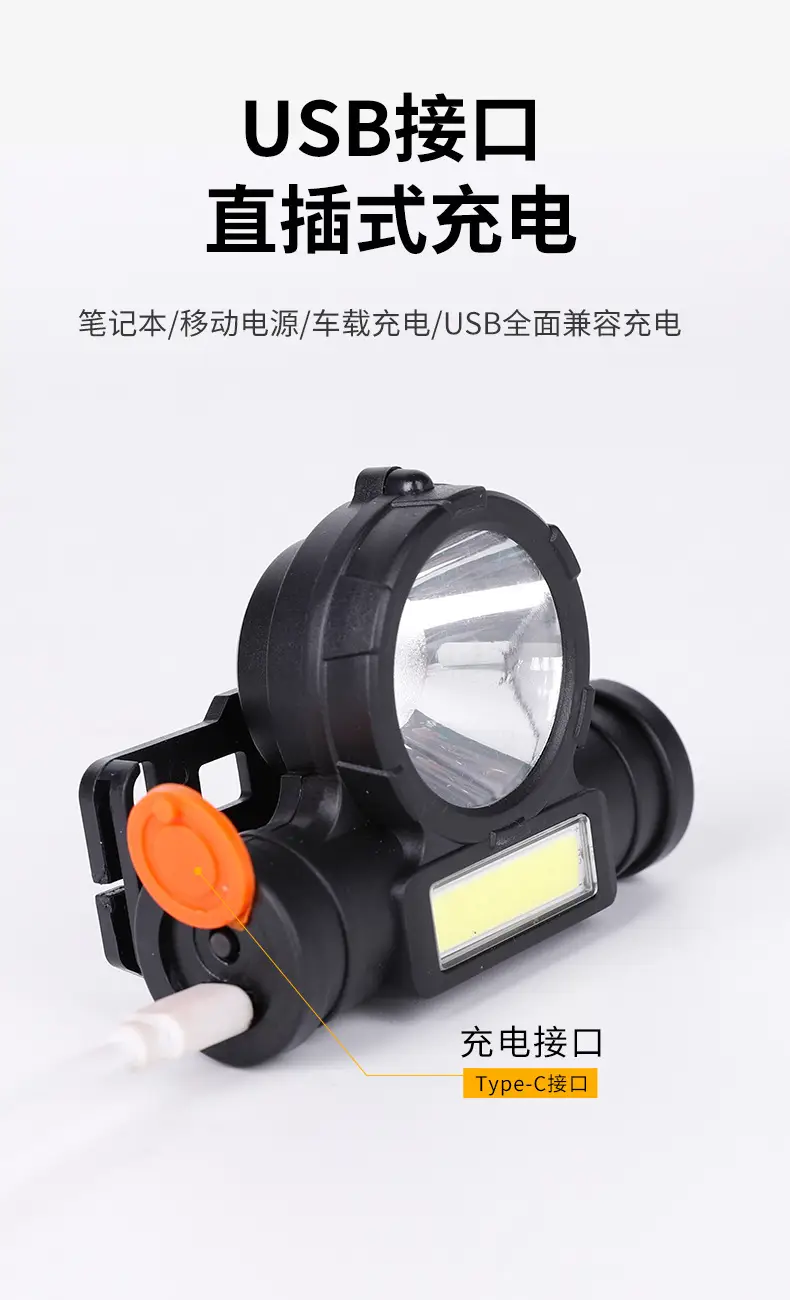 Rechargeable Head-mounted Flashlight with Orange Lens β feature 10