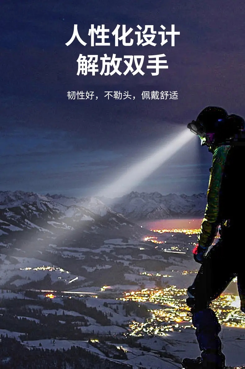 Rechargeable Head-mounted Flashlight with Orange Lens β feature 13