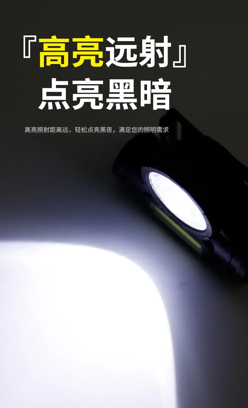 Rechargeable Head-mounted Flashlight with Orange Lens β feature 5