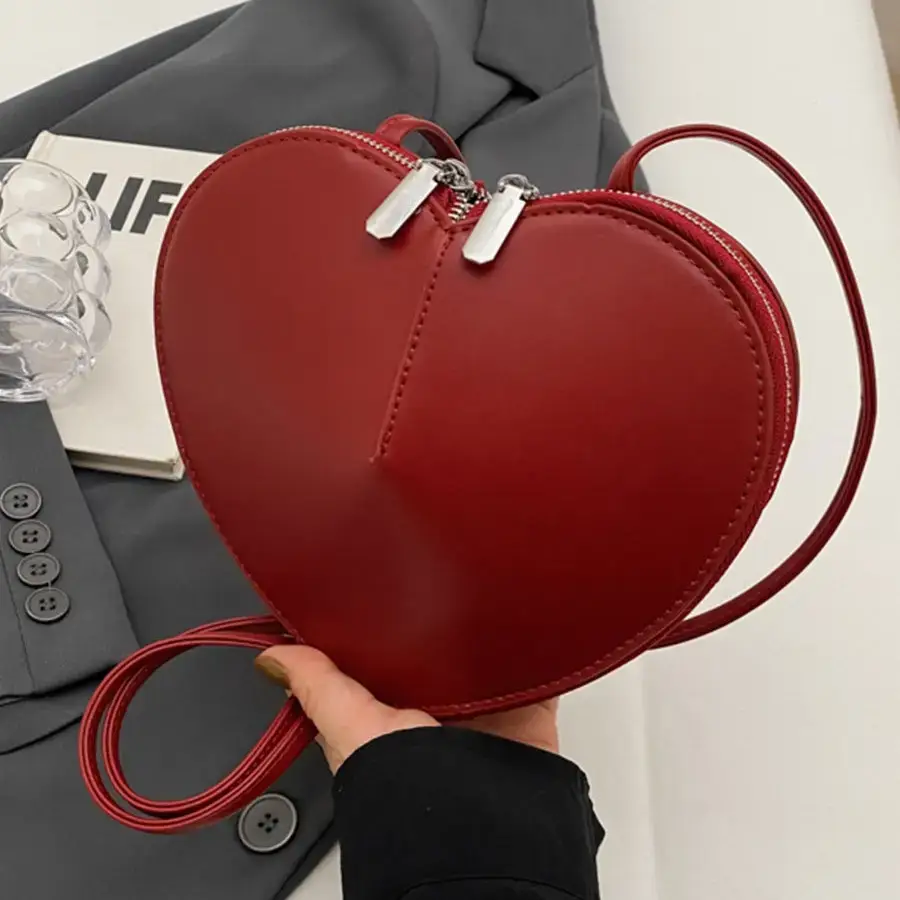 Heart Shaped Red Coin Purse for Women - Image 5