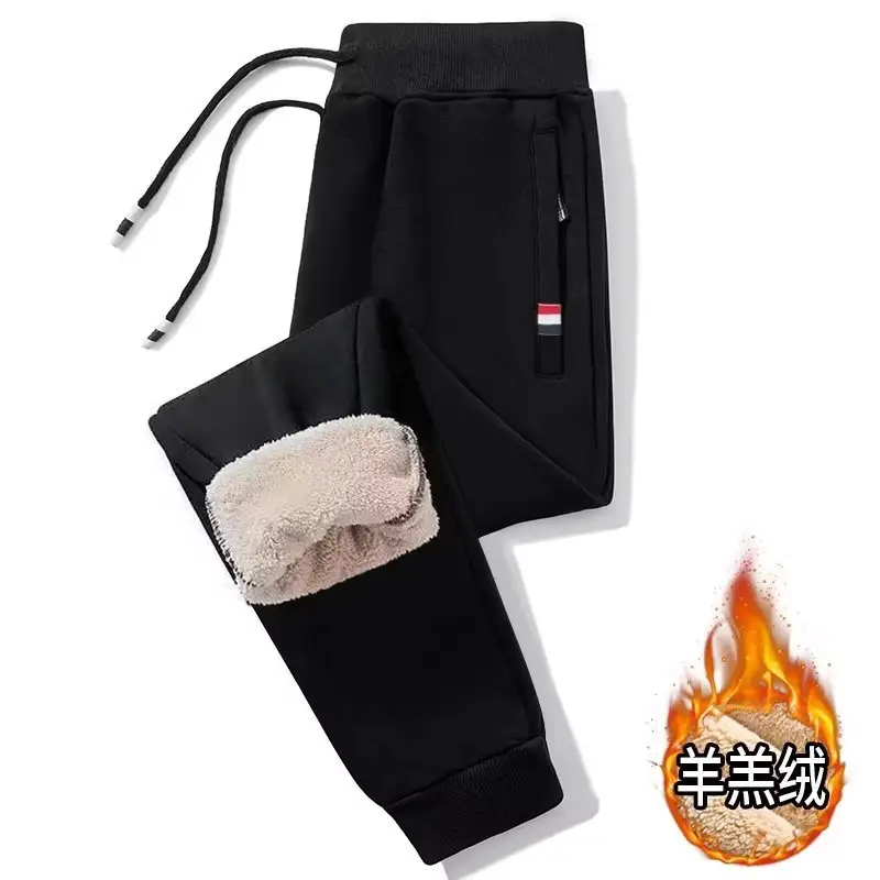 Men Fleece Lined Grey Sweatpants Winter Warm — feature 1