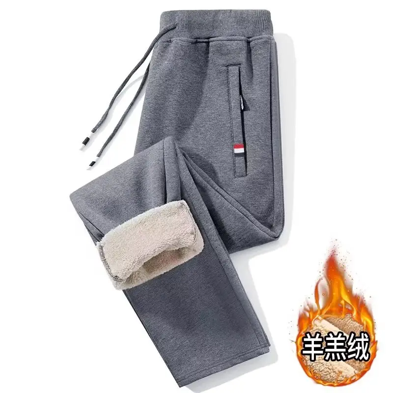 Men Fleece Lined Grey Sweatpants Winter Warm — feature 4