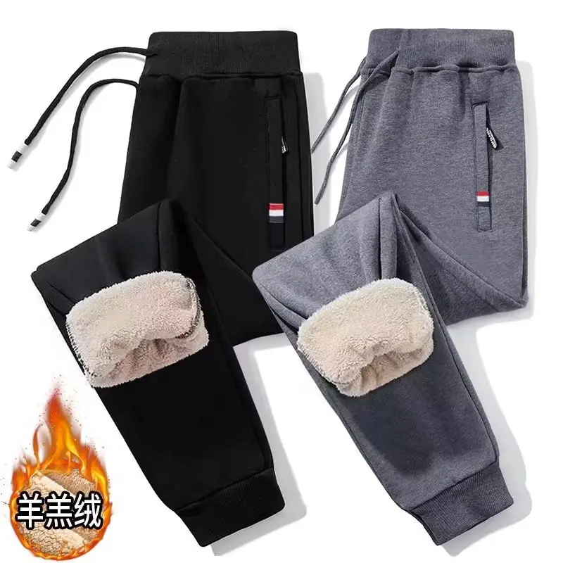 Men Fleece Lined Grey Sweatpants Winter Warm — feature 6