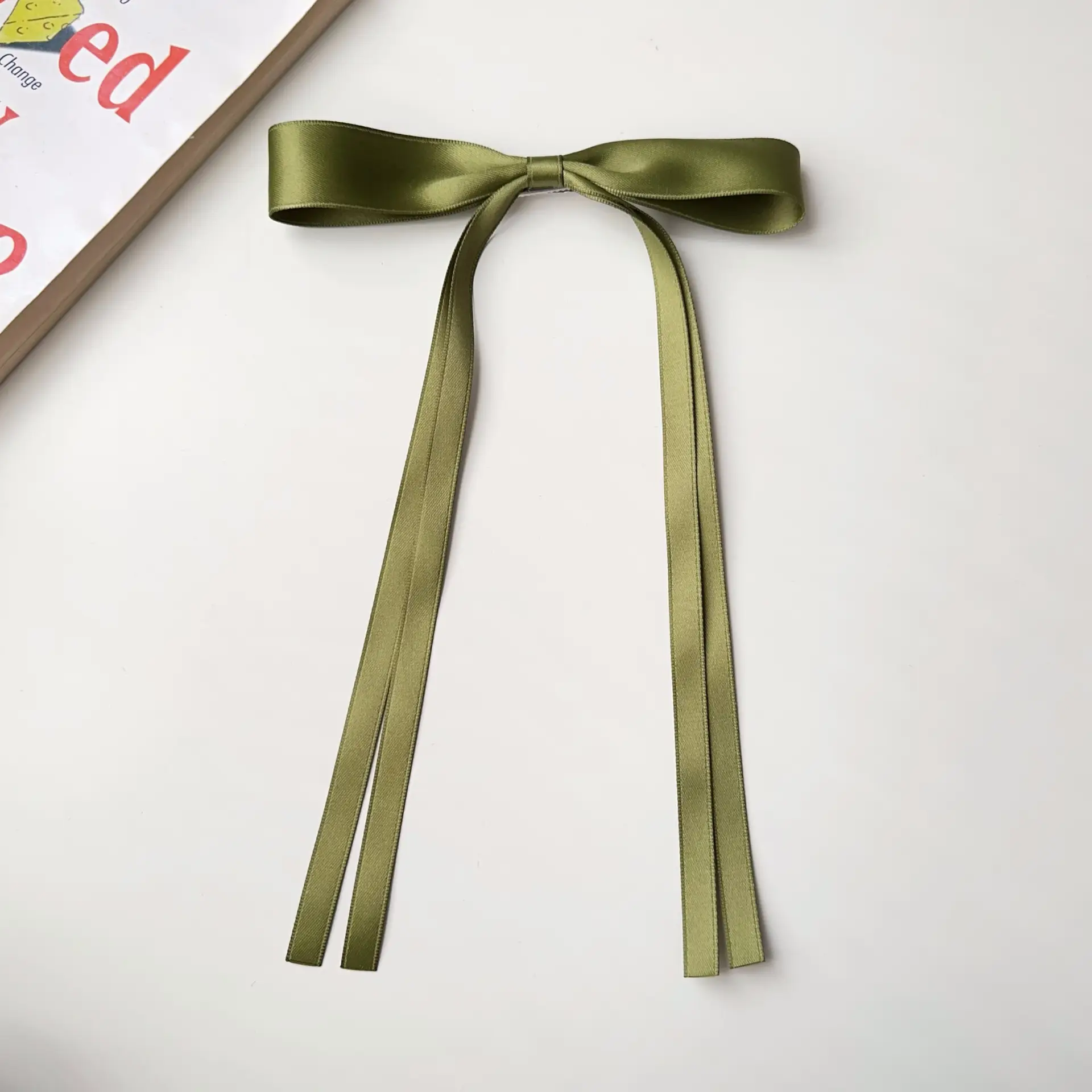 Blue Satin Hair Bow Ribbon for Girls - Image 6