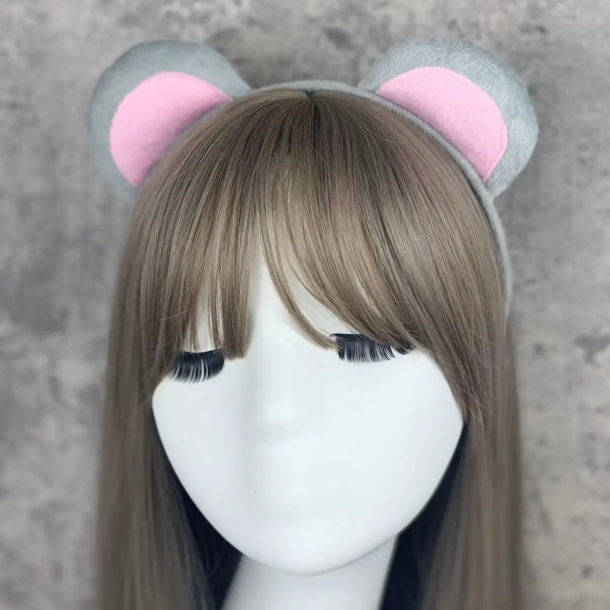 Mouse Ears Headband Pink Grey Party Costume Accessory - Image 7
