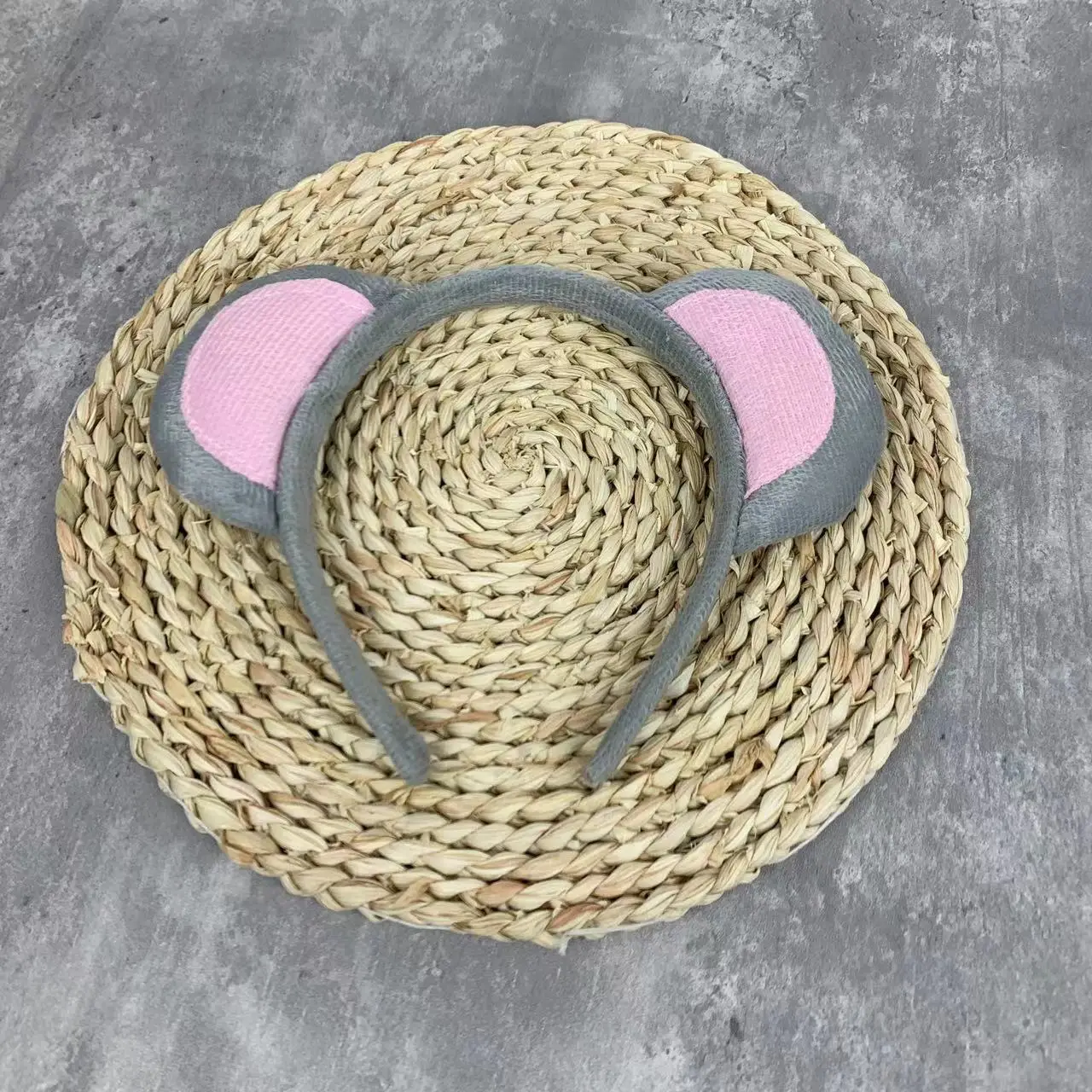 Mouse Ears Headband Pink Grey Party Costume Accessory — feature 3