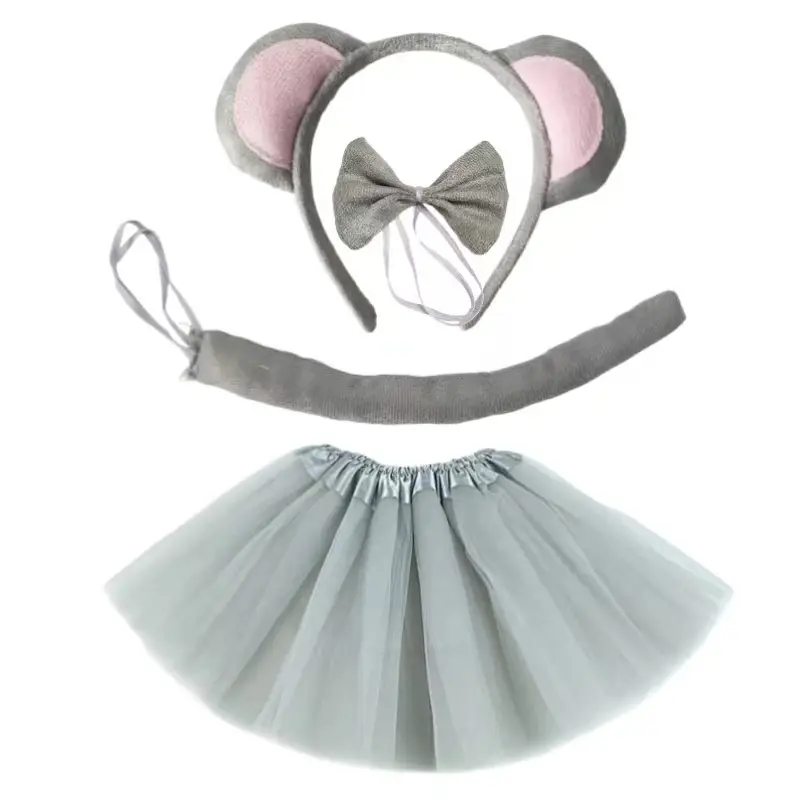 Mouse Ears Headband Pink Grey Party Costume Accessory - Image 4