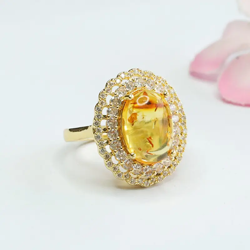 Guan Yu Natural Amber Ring for Women - Image 3