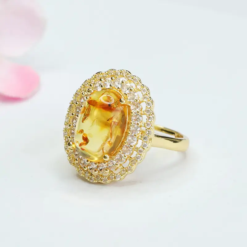 Guan Yu Natural Amber Ring for Women - Image 4