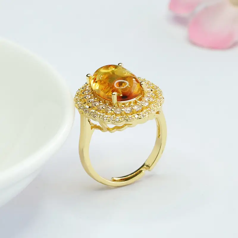 Guan Yu Natural Amber Ring for Women - Image 5