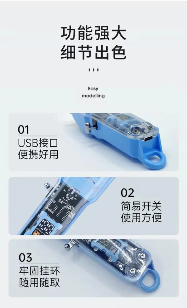 Transparent Electric Hair Clipper with 4 Blade Sets — feature 15