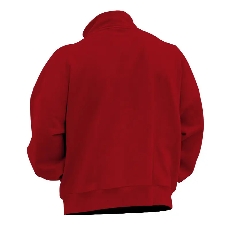 Men's Red Long Sleeve Half Zip T-Shirt Top — feature 12