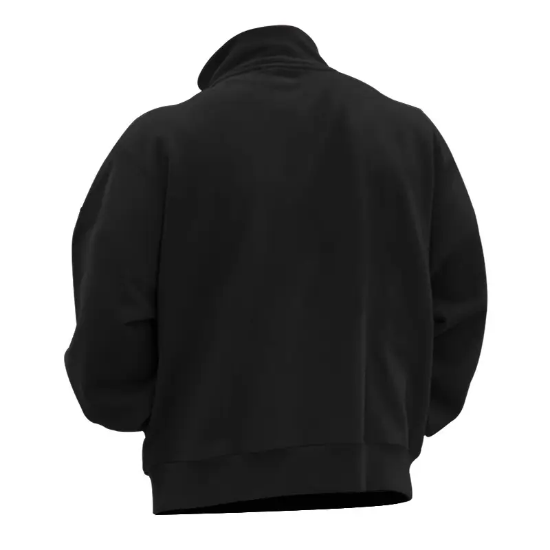 Men's Red Long Sleeve Half Zip T-Shirt Top — feature 17