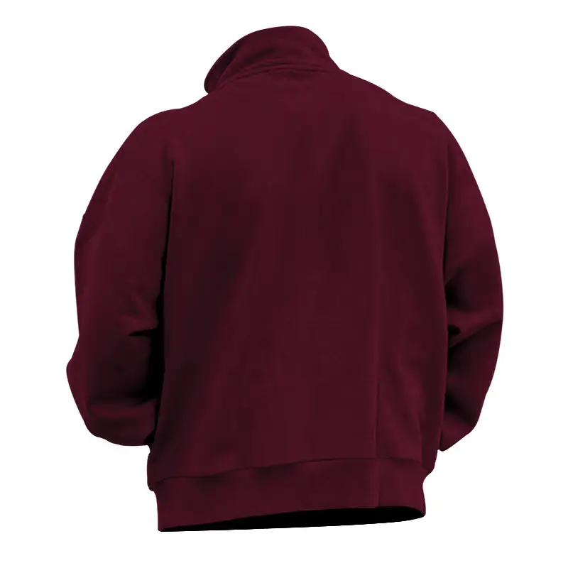 Men's Red Long Sleeve Half Zip T-Shirt Top — feature 22