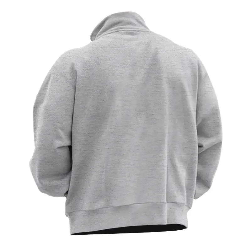 Men's Red Long Sleeve Half Zip T-Shirt Top — feature 27
