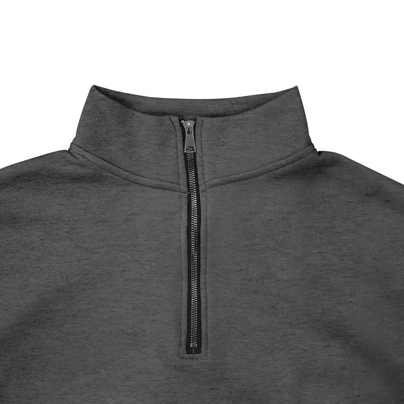 Men's Red Long Sleeve Half Zip T-Shirt Top — feature 29