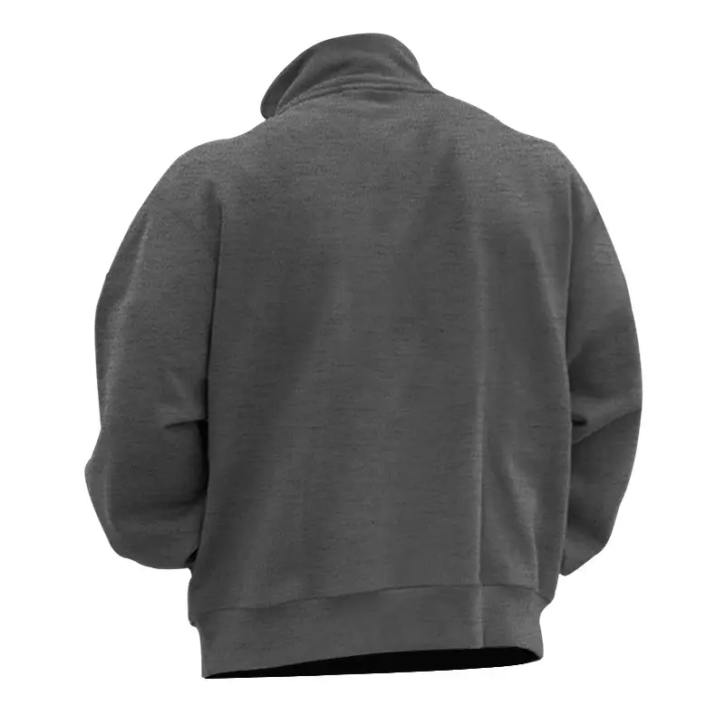 Men's Red Long Sleeve Half Zip T-Shirt Top — feature 32