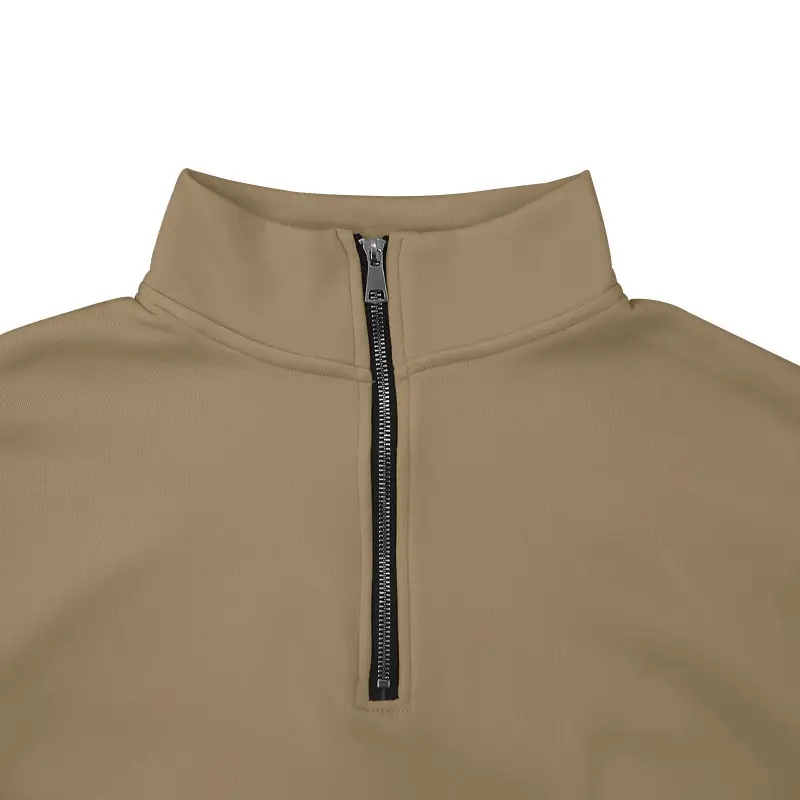 Men's Red Long Sleeve Half Zip T-Shirt Top — feature 34