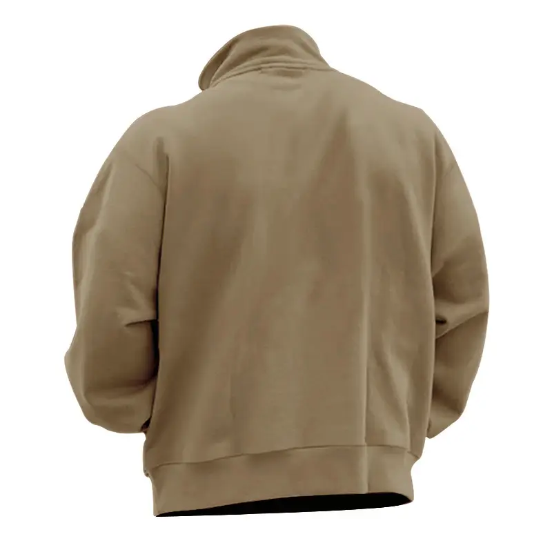 Men's Red Long Sleeve Half Zip T-Shirt Top — feature 37