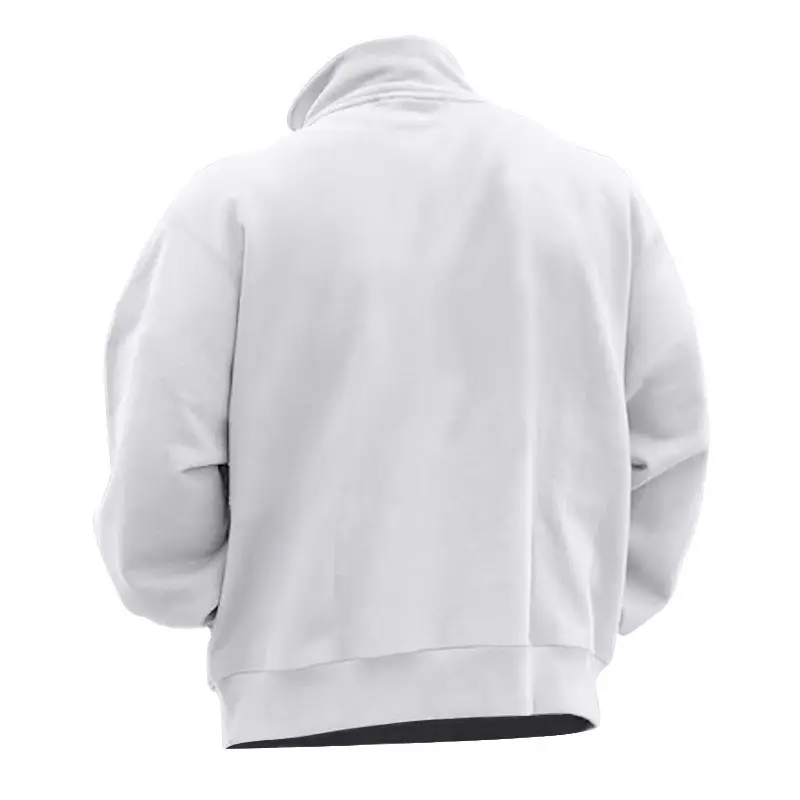 Men's Red Long Sleeve Half Zip T-Shirt Top — feature 7