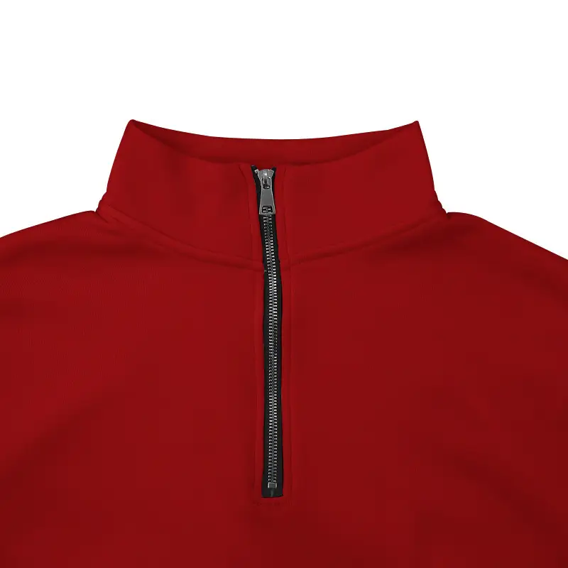Men's Red Long Sleeve Half Zip T-Shirt Top — feature 9