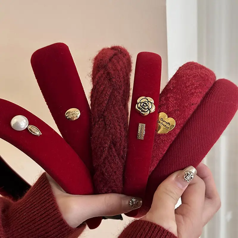 Red High-End Sponge Headband for Women