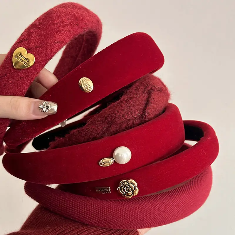 Red High-End Sponge Headband for Women