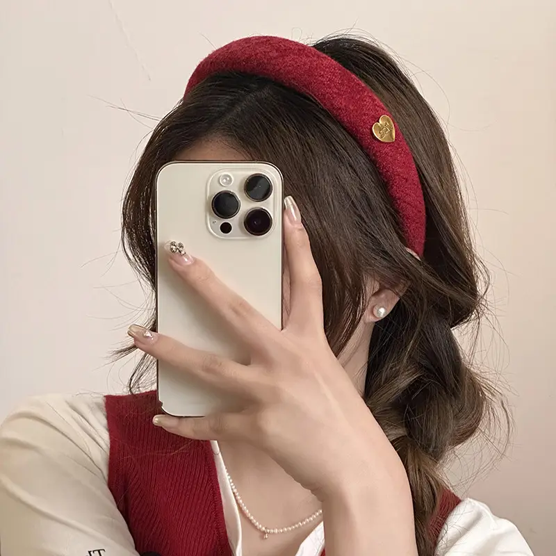 Red High-End Sponge Headband for Women