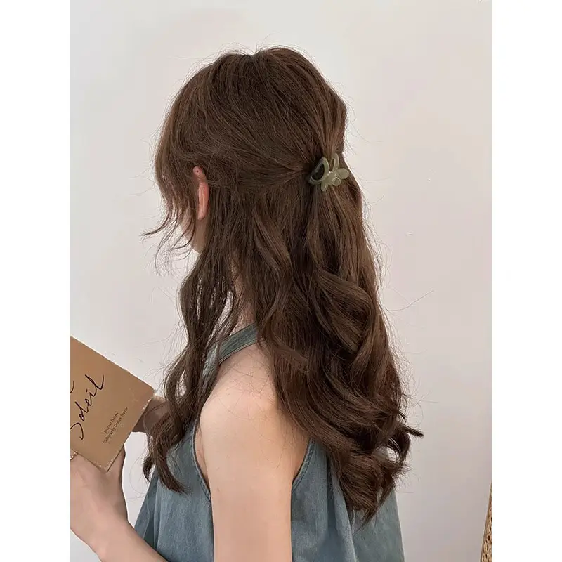 Green Shark Clip Hairpin for Women Short Hair Top Clip