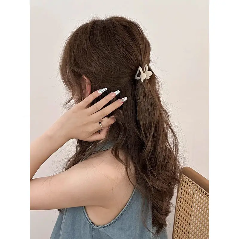 Green Shark Clip Hairpin for Women Short Hair Top Clip