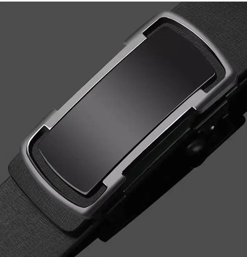 Men's Black Automatic Buckle Cowhide Belt — feature 10
